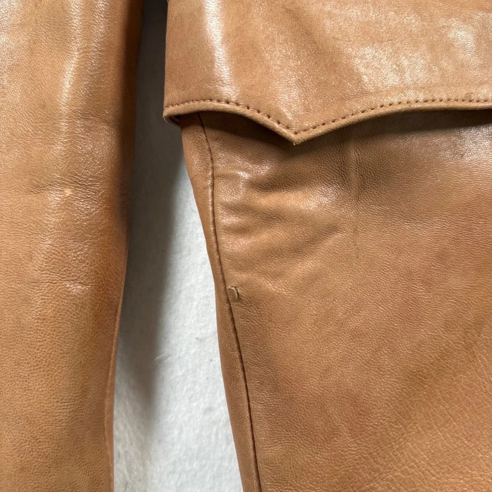 Vintage Americana Leather Tan Western Blazer Jacket Mens 44 California Design